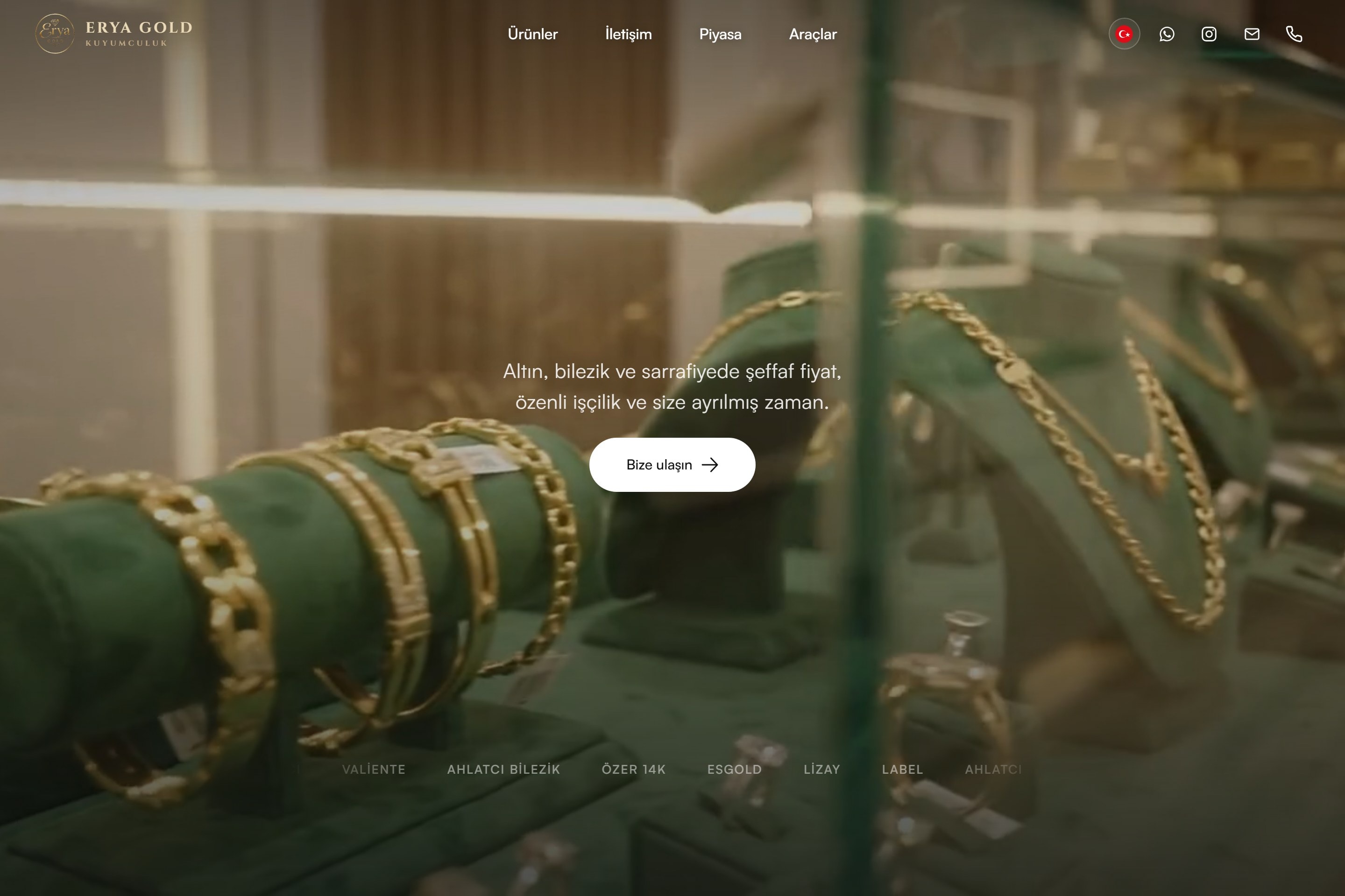 Erya Gold web sitesi ekranı