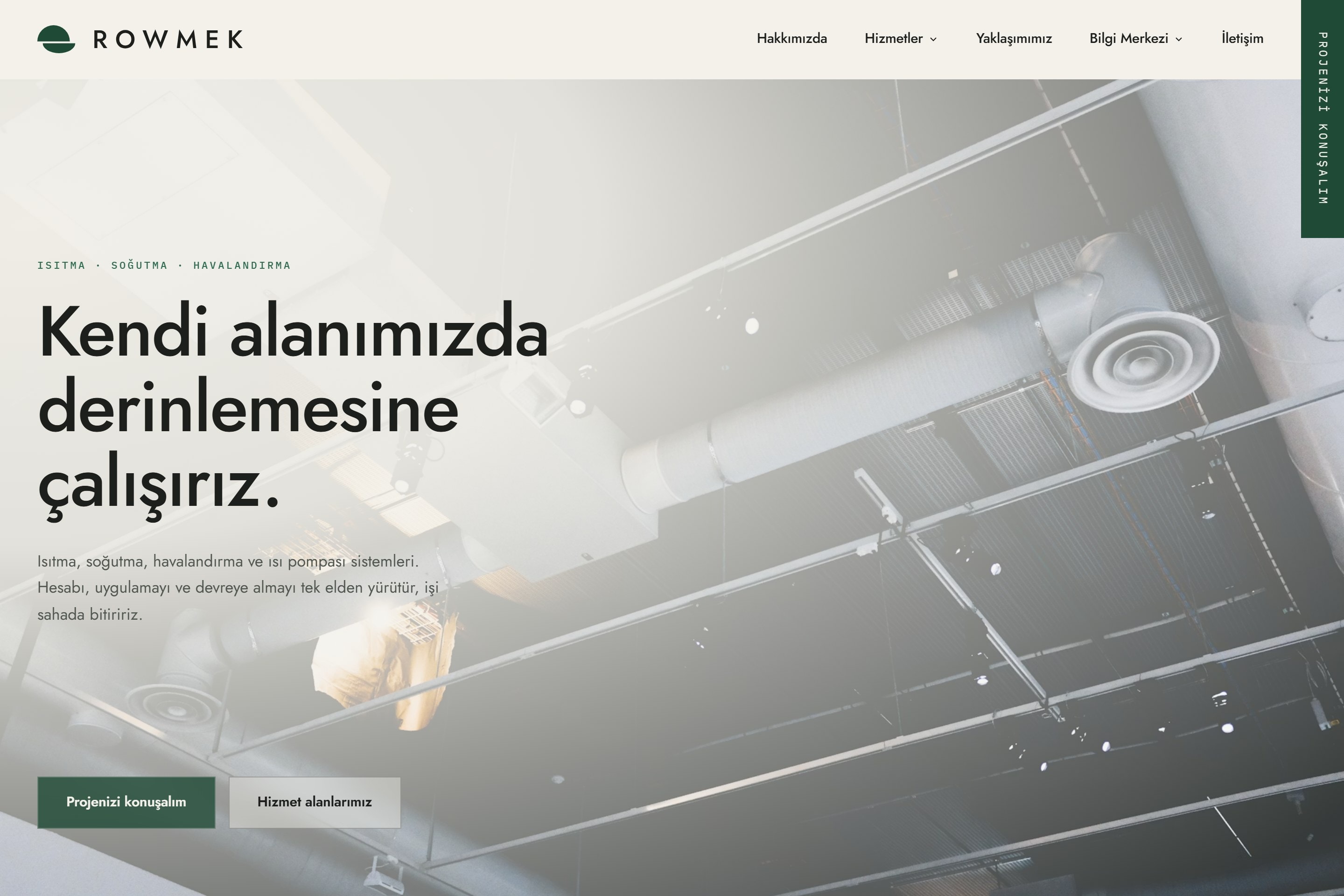 Rowmek web sitesi ekranı