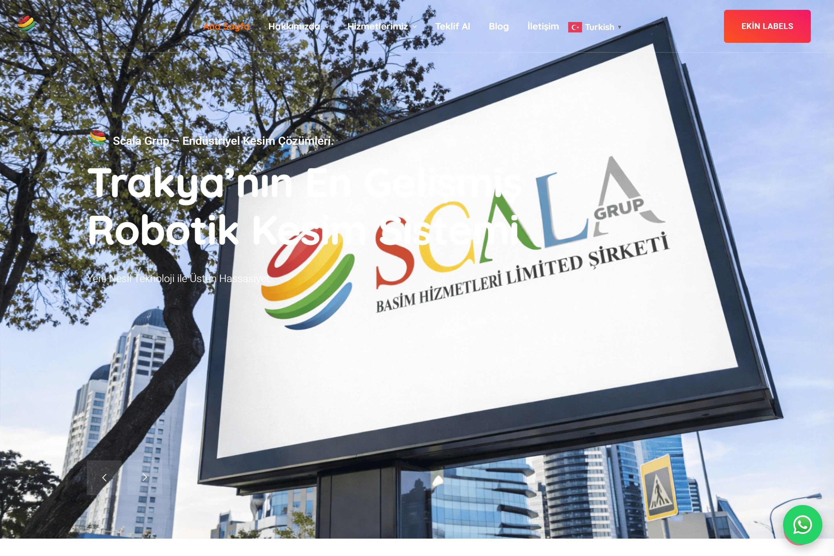 Scala Grup web sitesi ekranı